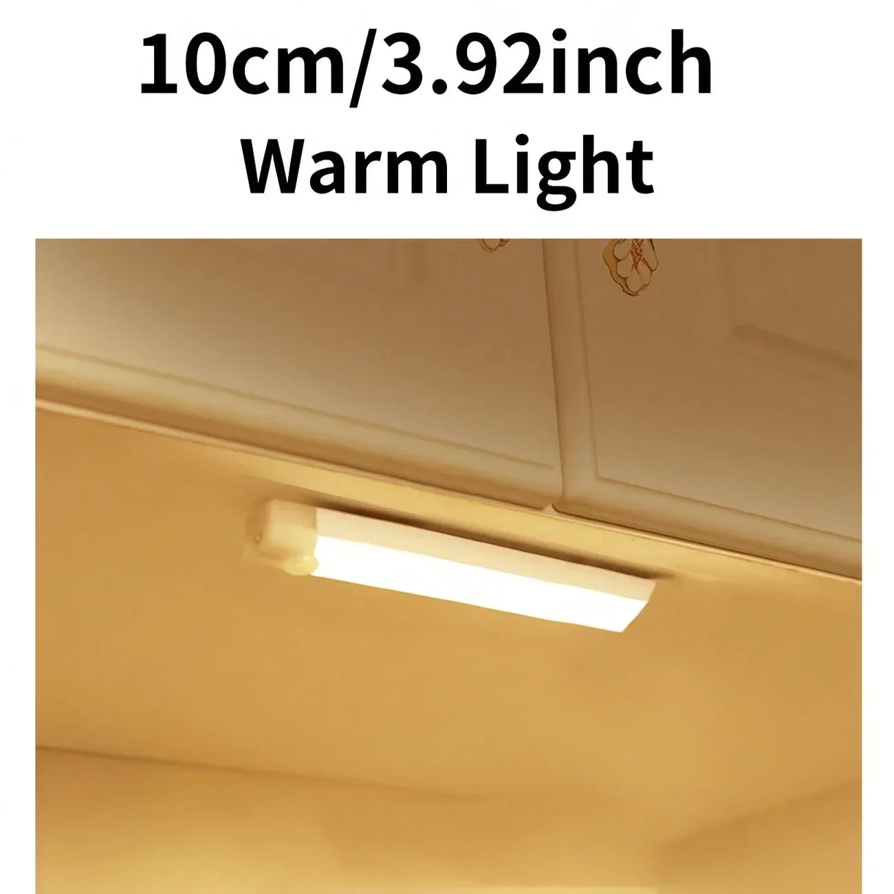 LED Under Cabinet Light with Motion Sensor Rechargeable Magnetic Strip for Stairs Hallway White/Warm Light Indoor Night Light
