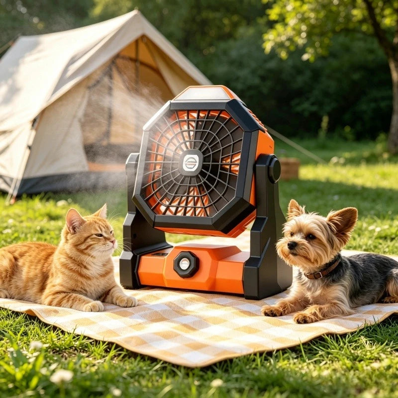 7800mAh Portable Rechargeable Camping Fan with LED Outdoor Cooling Fan for Human Pet Dogs Cats Personal Fan for Travel Hiking선풍기