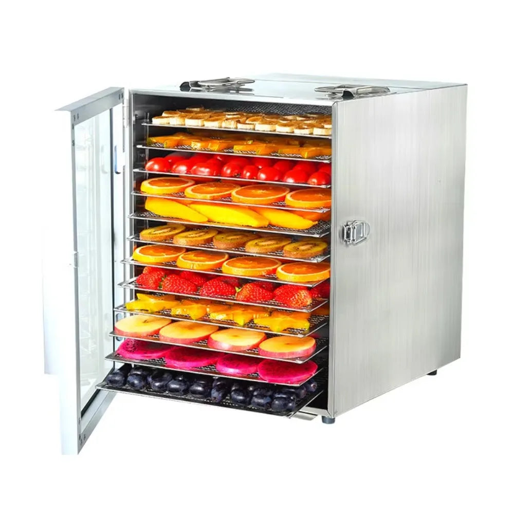 Electric Food Dryer-Dehydration Stainless Steel Household Herb Seasoning & Fruit & Vegetable Dehydrator for Pet Food Air Dryer
