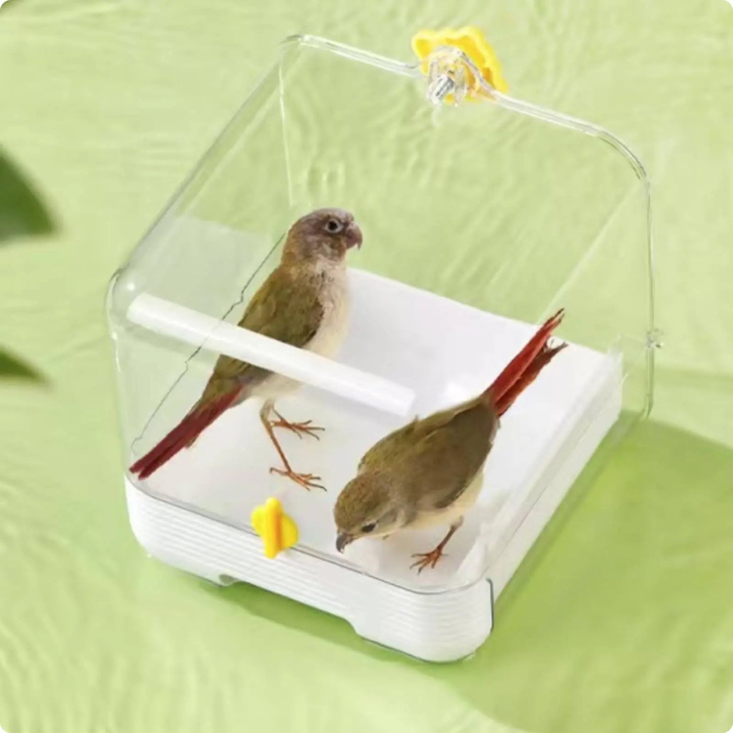 Parrot Bathing Tub Multi Function External Bird Bath Parakeet Bathing Enclosure No Mess Pet Supply Leak Resistant