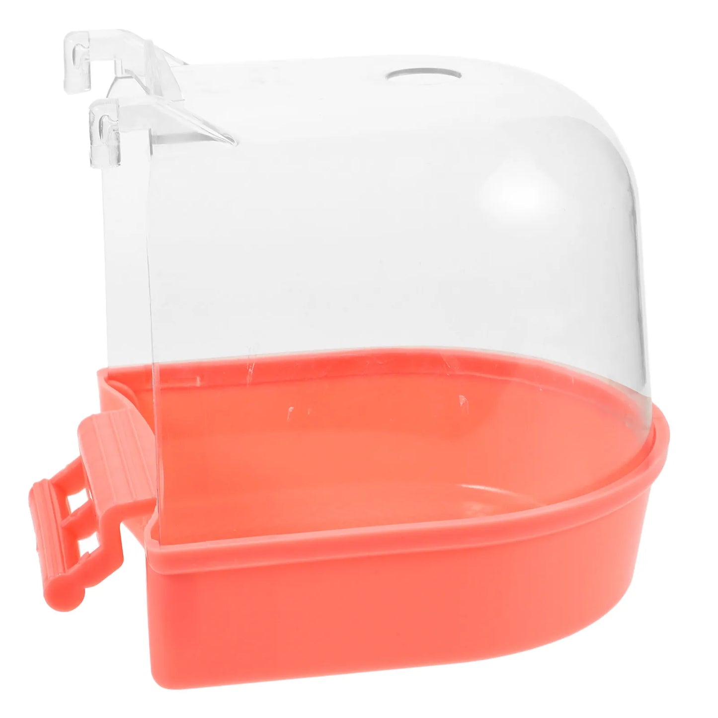 Parrot Bath Box Hanging Tub for Cage Pet Parakeet Durable Reusable Smooth Edges No Leaks Easy Install Parrot Bath Box