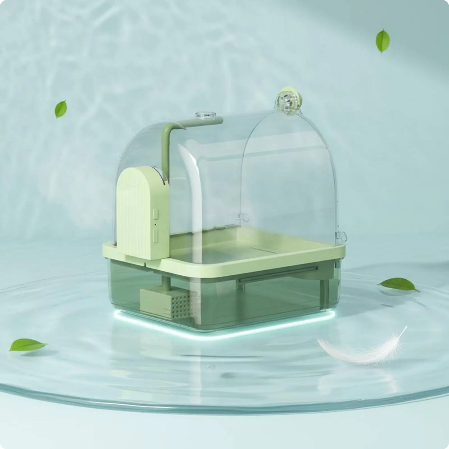 Automatic Bird Bath Wireless Sensor Parrot Bathtub Bird Shower Tub Transparent Cover Pet Supplies Non