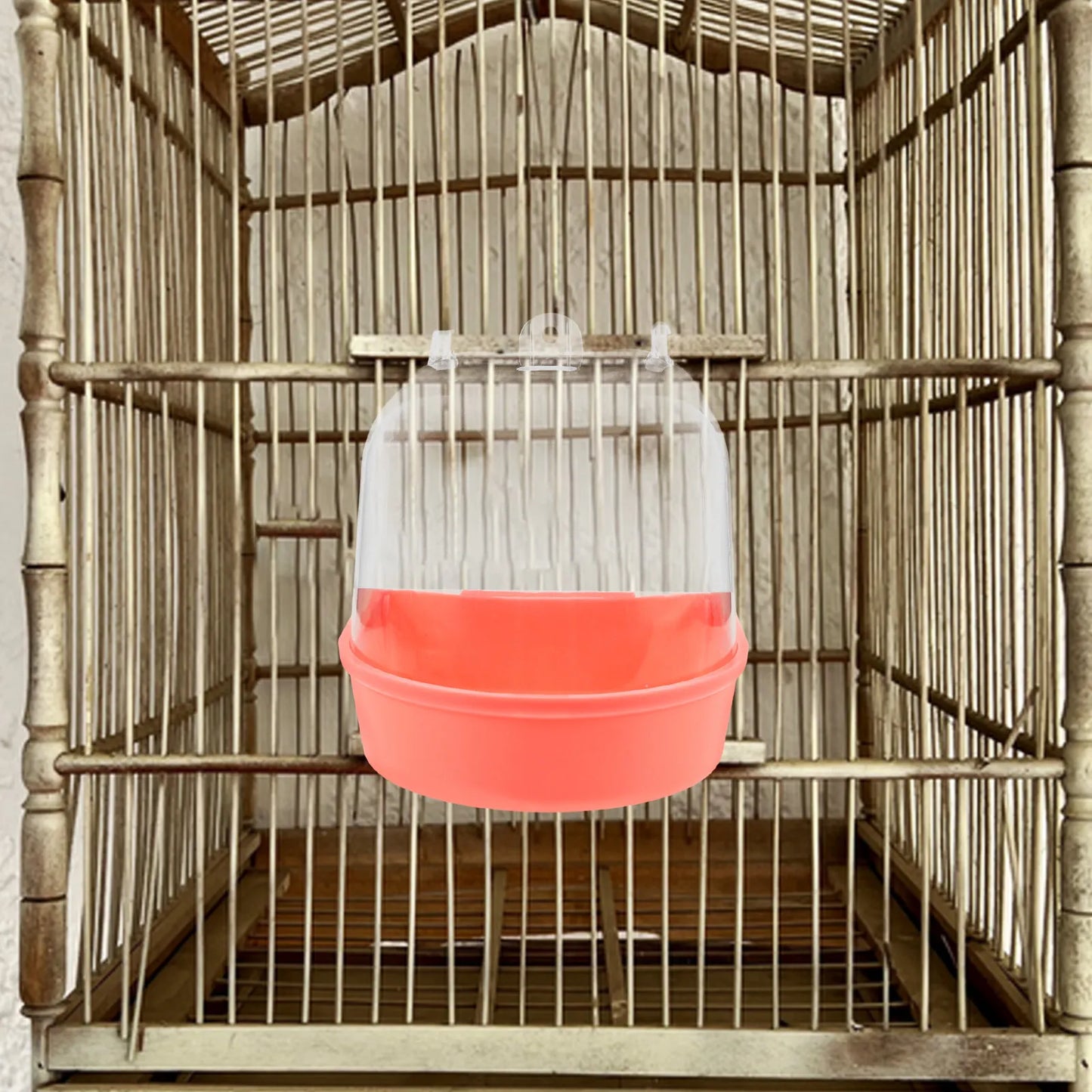Parrot Bath Box Hanging Tub for Cage Pet Parakeet Durable Reusable Smooth Edges No Leaks Easy Install Parrot Bath Box