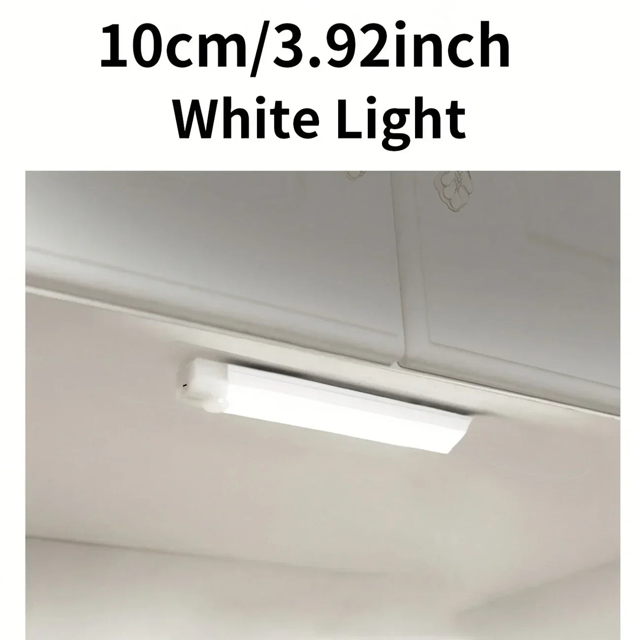 LED Under Cabinet Light with Motion Sensor Rechargeable Magnetic Strip for Stairs Hallway White/Warm Light Indoor Night Light