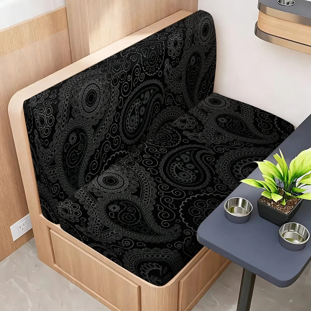 2D Flat RV Seat Covers, Abstract Swirl Pattern Printed Sofa Cushion Covers, RV Sofa Protectors, Elastic Fabric Easy to Install, Machine Washable Anti-Pet Scratching, Comfortable Fit for Sofas, Suitable for Double Sofas, Rvs
