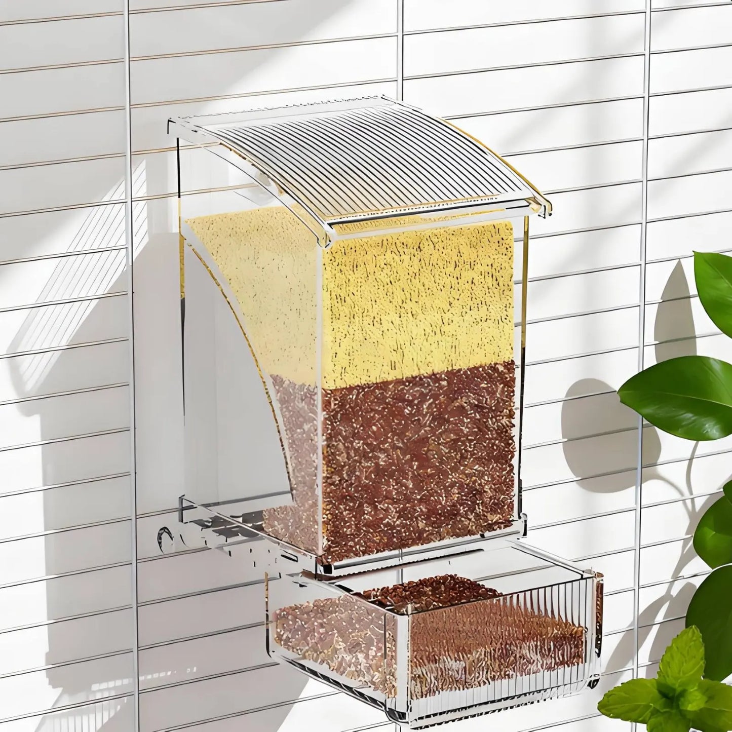 Automatic Avian Feeder Husk Separating No-Mess Avian Feeder No Mess Container Large Capacity Pet Supplies Transparent Design