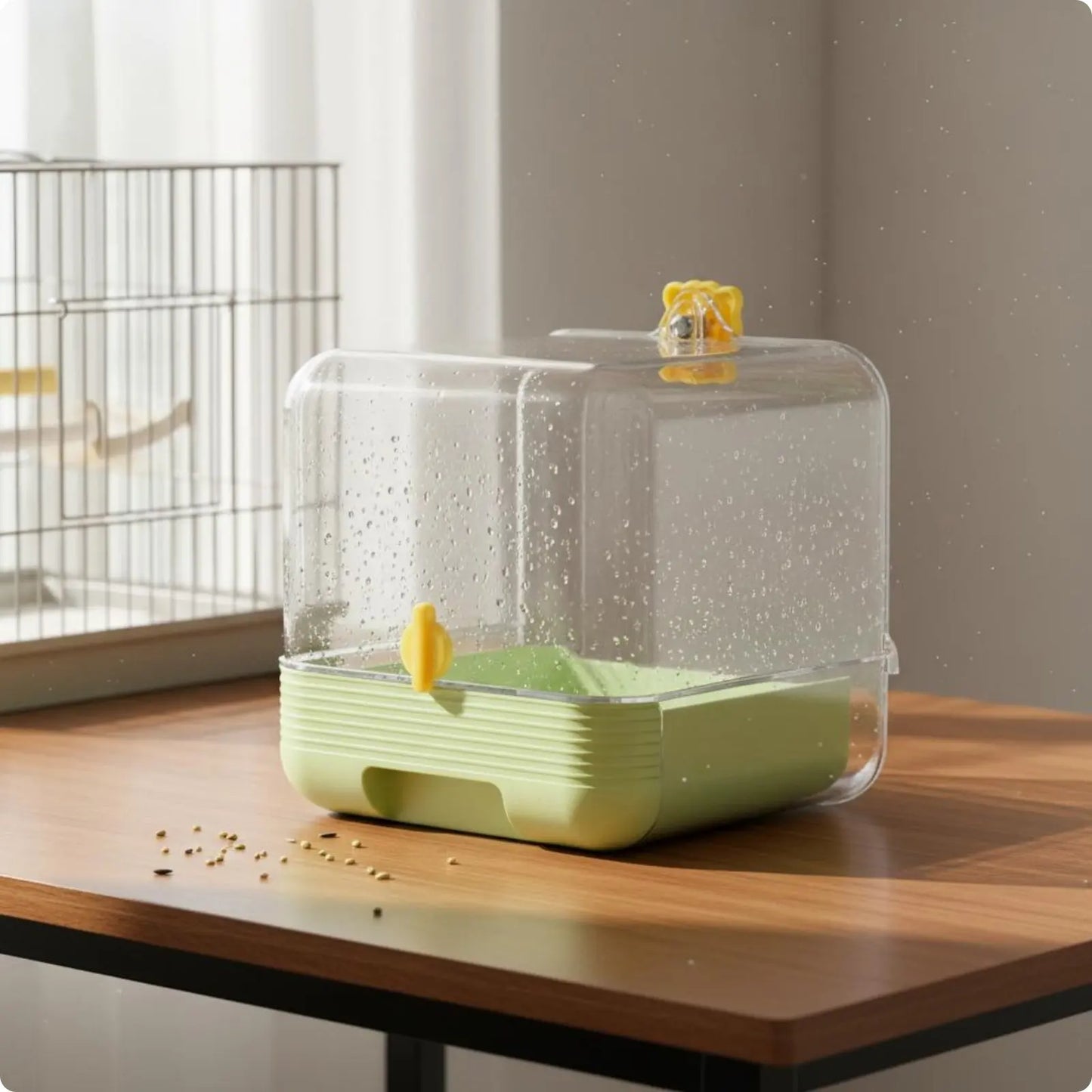Parrot Bathing Tub Multi Function External Bird Bath Parakeet Bathing Enclosure No Mess Pet Supply Leak Resistant