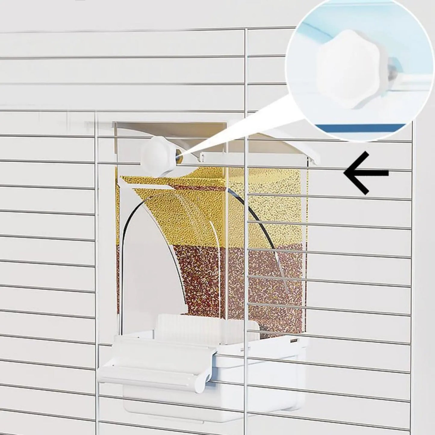 Automatic Avian Feeder Husk Separating No-Mess Avian Feeder No Mess Container Large Capacity Pet Supplies Transparent Design