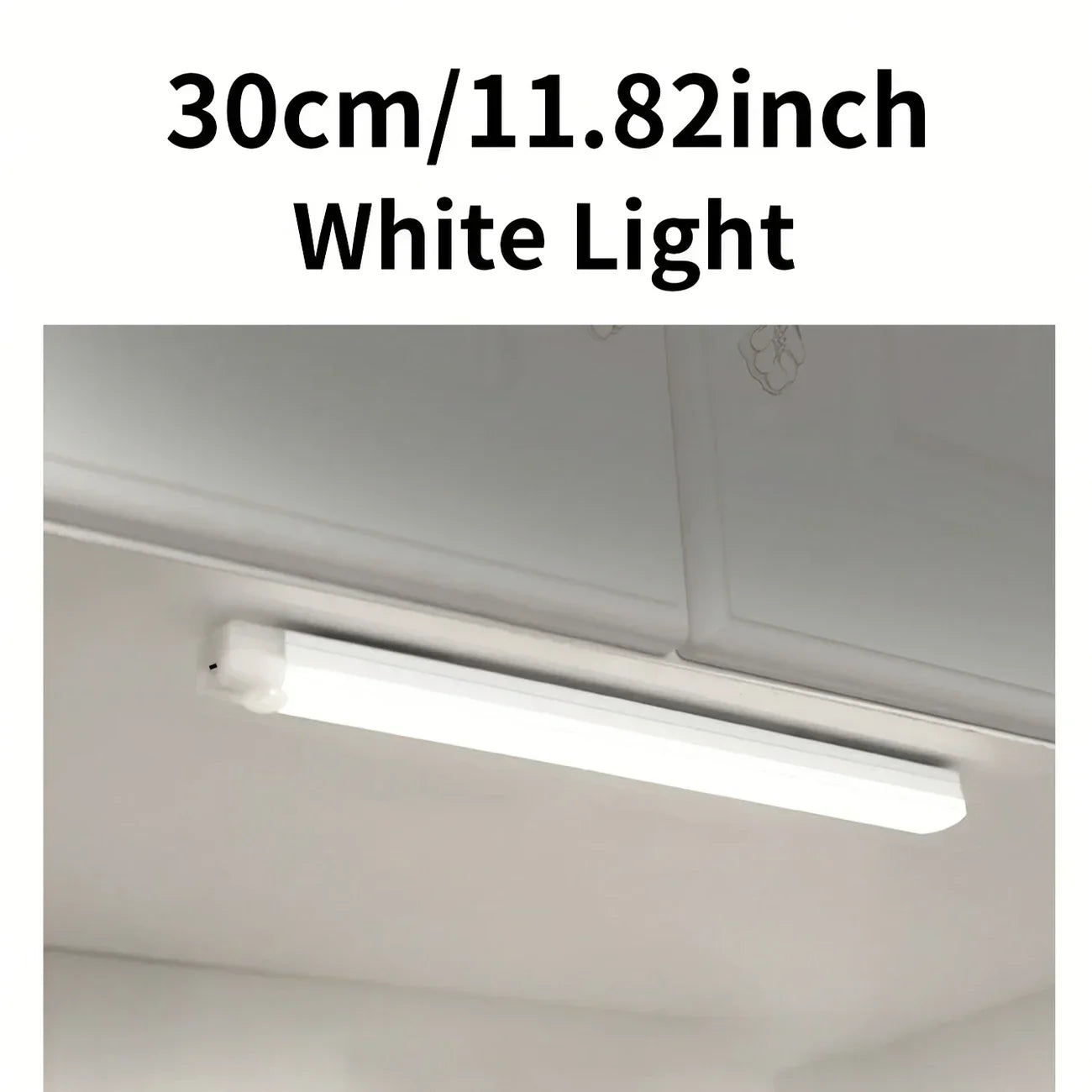 LED Under Cabinet Light with Motion Sensor Rechargeable Magnetic Strip for Stairs Hallway White/Warm Light Indoor Night Light