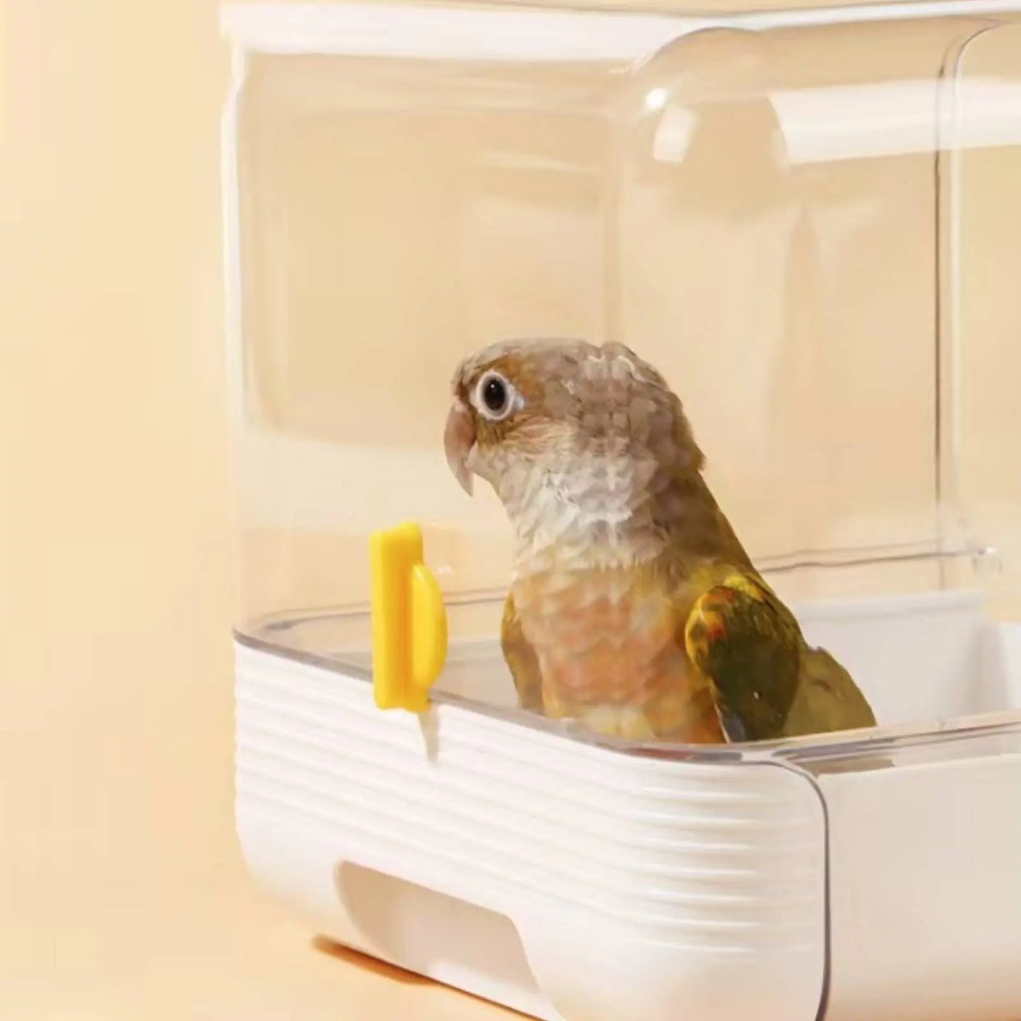 Parrot Bathing Tub Multi Function External Bird Bath Parakeet Bathing Enclosure No Mess Pet Supply Leak Resistant
