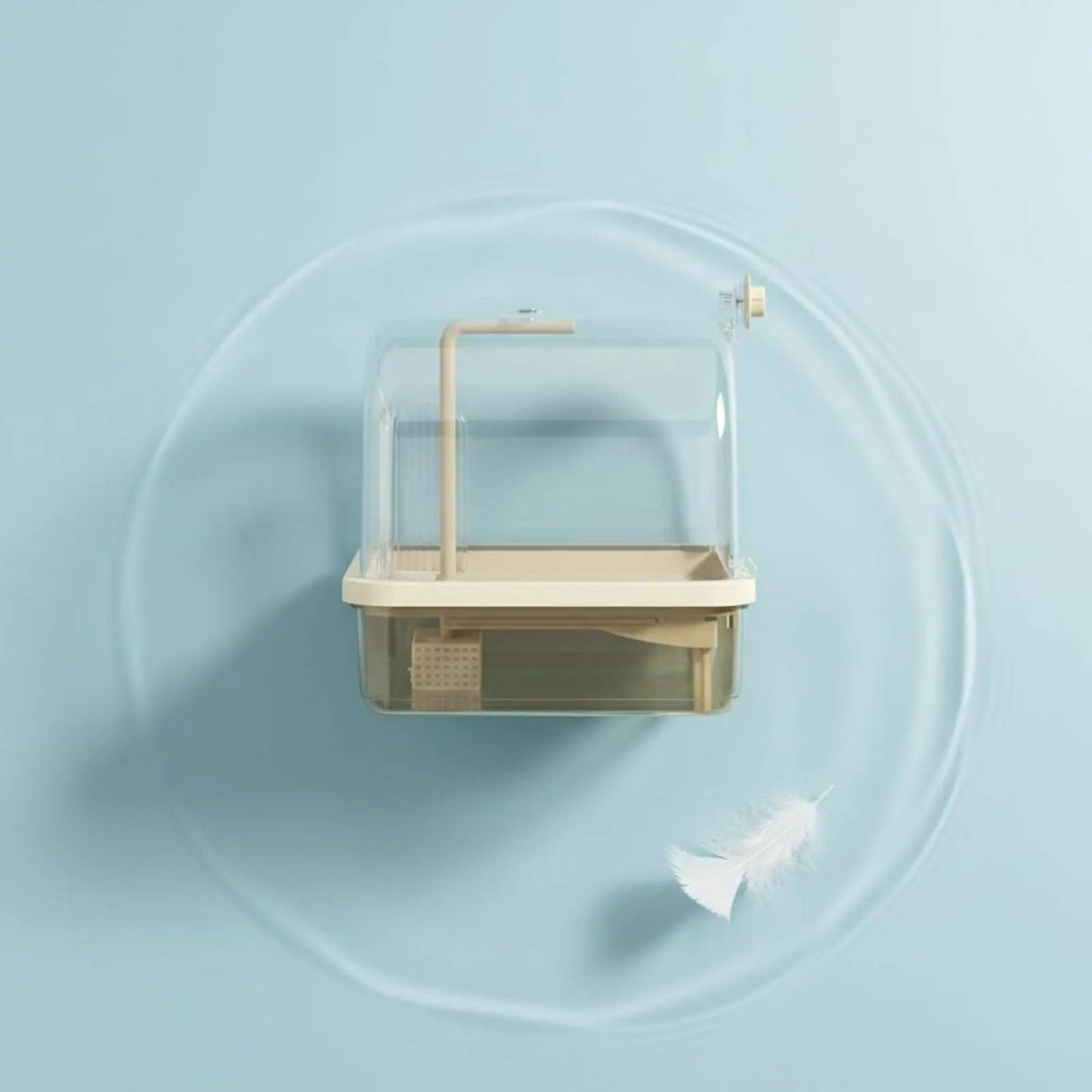 Automatic Bird Bath Wireless Sensor Parrot Bathtub Bird Shower Tub Transparent Cover Pet Supplies Non