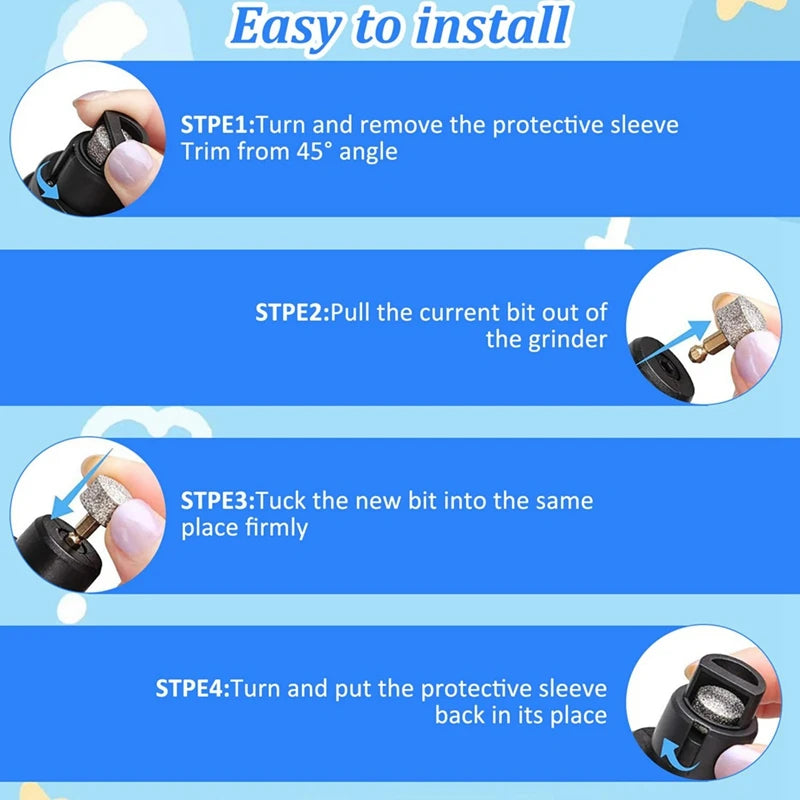 Pet Nail Grinder Dog Nail Trimmer Rechargeable Usb Pet Nail Grinder Nail Grinder for Dogs Pet Grooming Tools-A13G