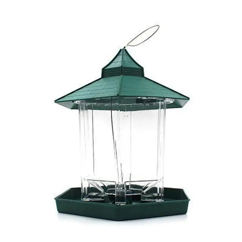 Waterproof Garden Gazebo Hanging Wild Bird Feeder Outdoor Container With Hang Rope Pet Birds Feeding House Type Bird Feeder